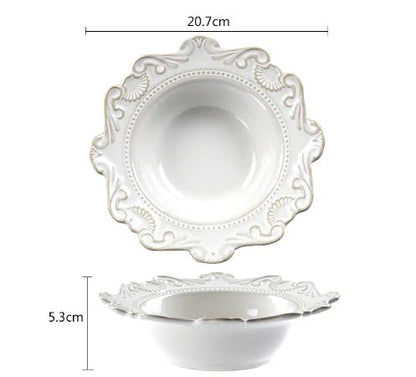 Creative Baroque European Tableware Set (Dinner Plates & Bowls) - Catch Cards