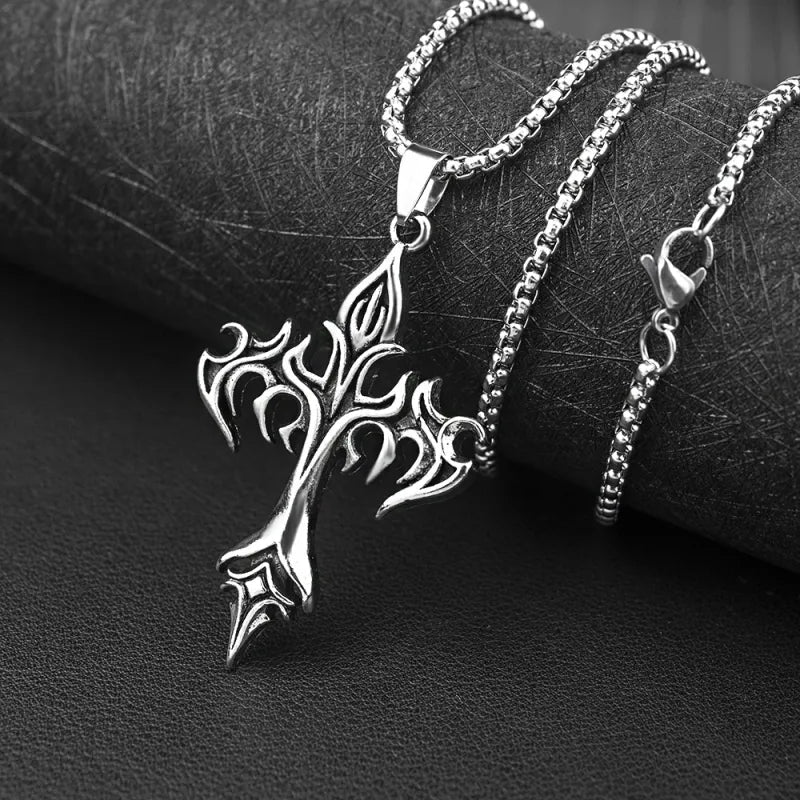 Cross Amulet Stainless Steel Pendant - Catch Cards