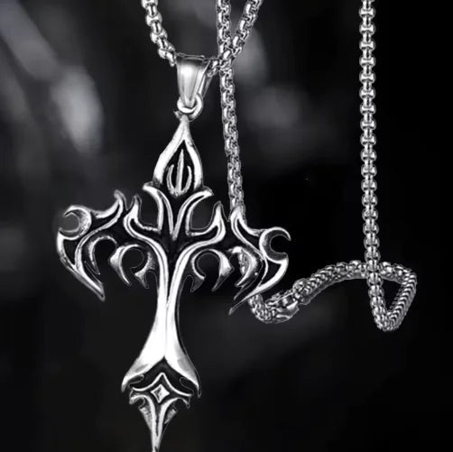 Cross Amulet Stainless Steel Pendant - Catch Cards