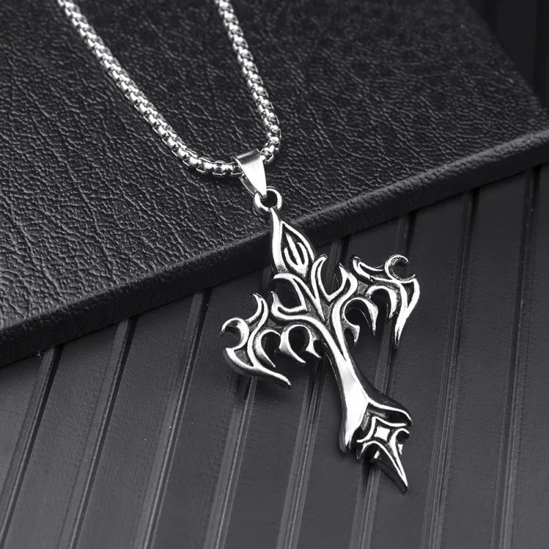 Cross Amulet Stainless Steel Pendant - Catch Cards