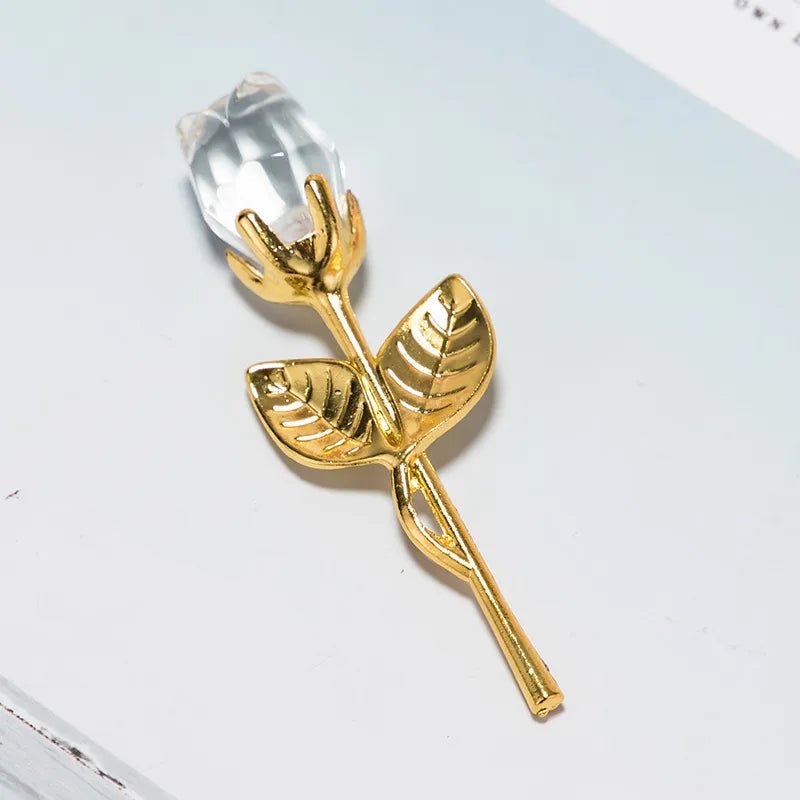 Crystal Golden Rose Flower - Catch Cards