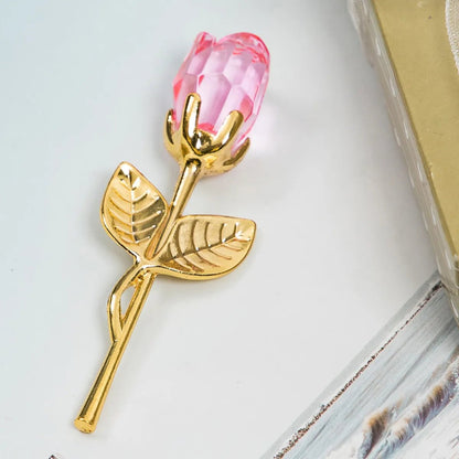 Crystal Golden Rose Flower - Catch Cards