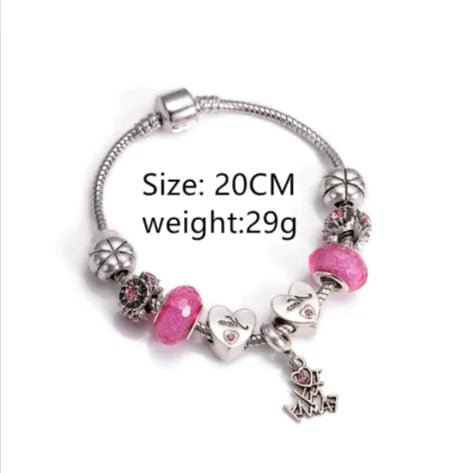 Crystal Rose Flower Heart - Shaped Bead & Tassel Pendant - Catch Cards