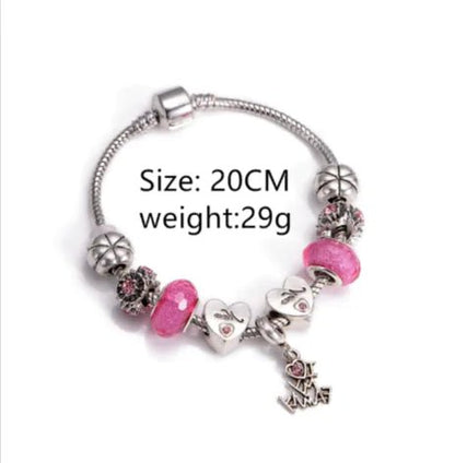 Crystal Rose Flower Heart - Shaped Bead & Tassel Pendant - Catch Cards