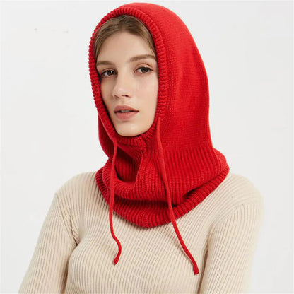 Cozy Knit All-in-One Hat & Scarf Pullover WEM Support (www.WEM.support)