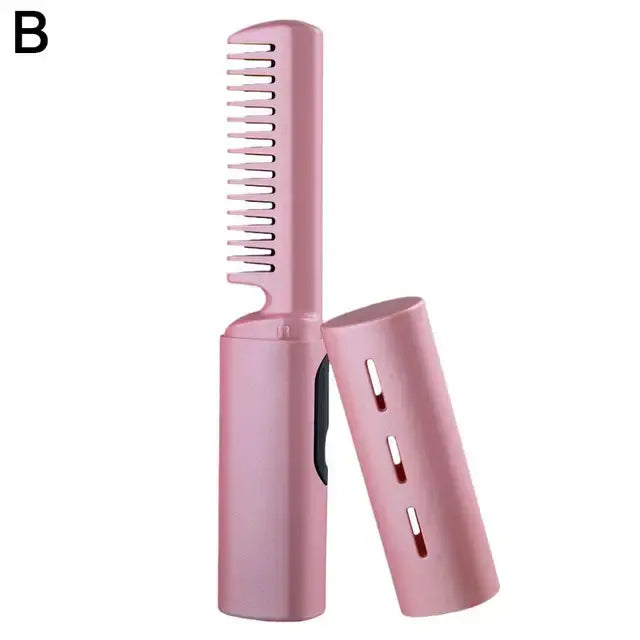 Portable 2-In-1 Hair Straightener Comb WEM Support (www.WEM.support)