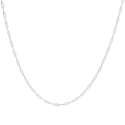 Unisex Solid 14K Gold 2.5mm Paperclip Chain Necklace WEM Support (www.WEM.support)