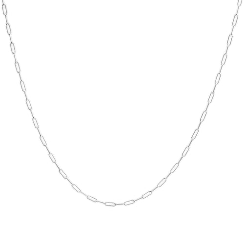 Unisex Solid 14K Gold 2.5mm Paperclip Chain Necklace WEM Support (www.WEM.support)