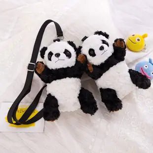 Cute Plush Panda Mini Shoulder Bag, Cartoon Crossbody - Catch Cards