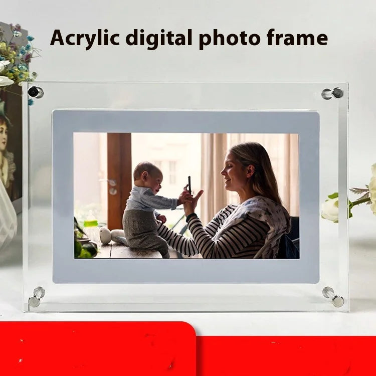 Acrylic Transparent Crystal Digital Photo Frame Video Player WEM Support (www.WEM.support)