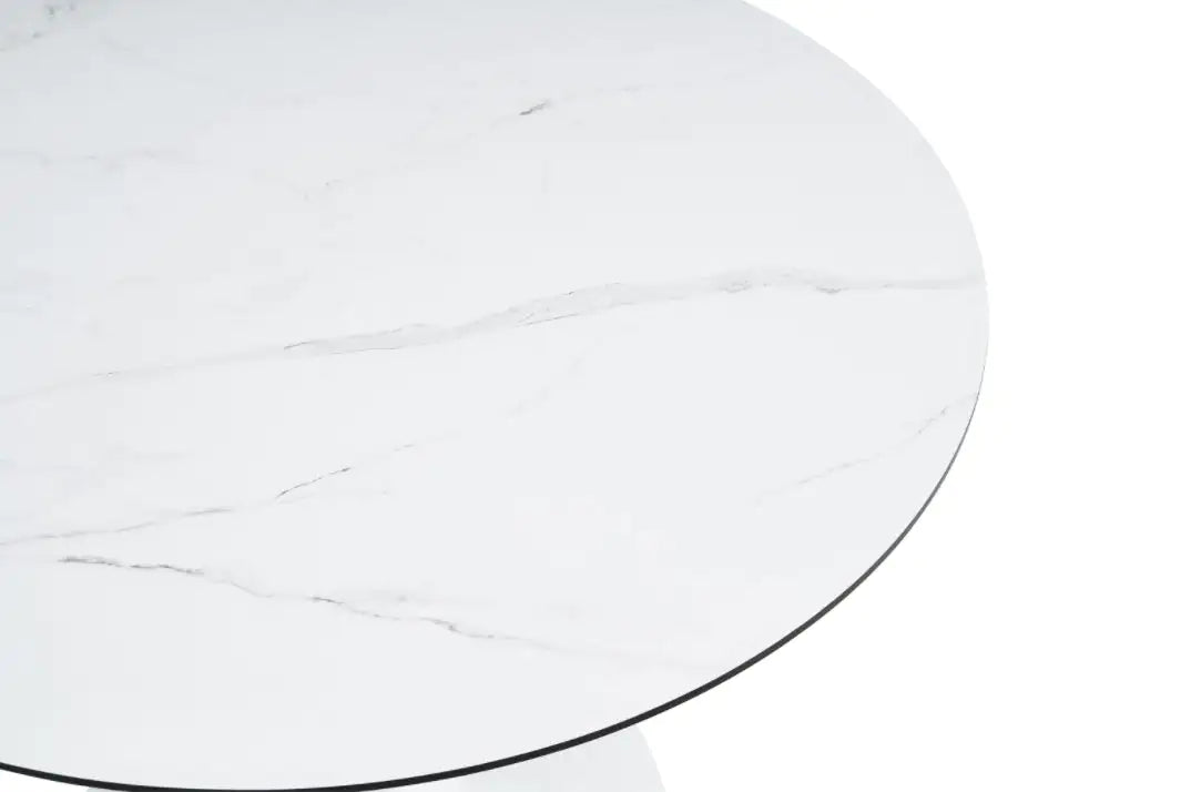 TULIP DINING TABLE ,Dia. 106cm ROUND, WHT, MARBLE WHT, 1pc Per Ctn WEM Support (www.WEM.support)