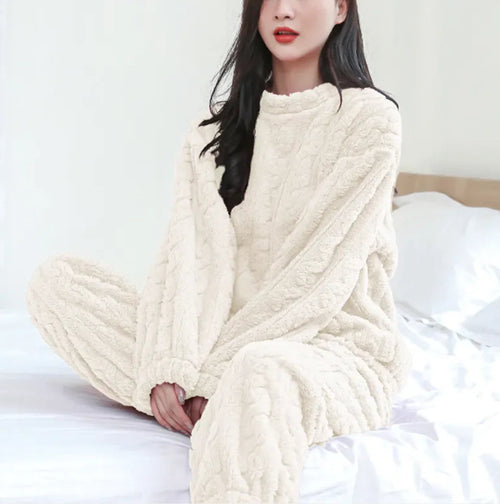 Winter Coral Velvet Pajama Set WEM Support (www.WEM.support)