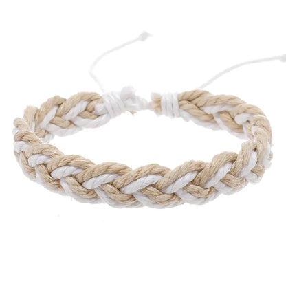 Handwoven Cotton String Bracelet in Artistic Style