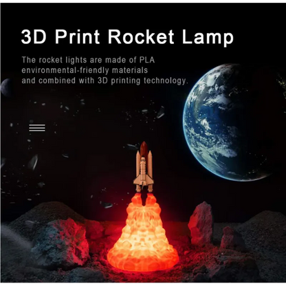 3D Print Rocket Space Shuttle Lamp Night Lamp WEM Support (www.WEM.support)
