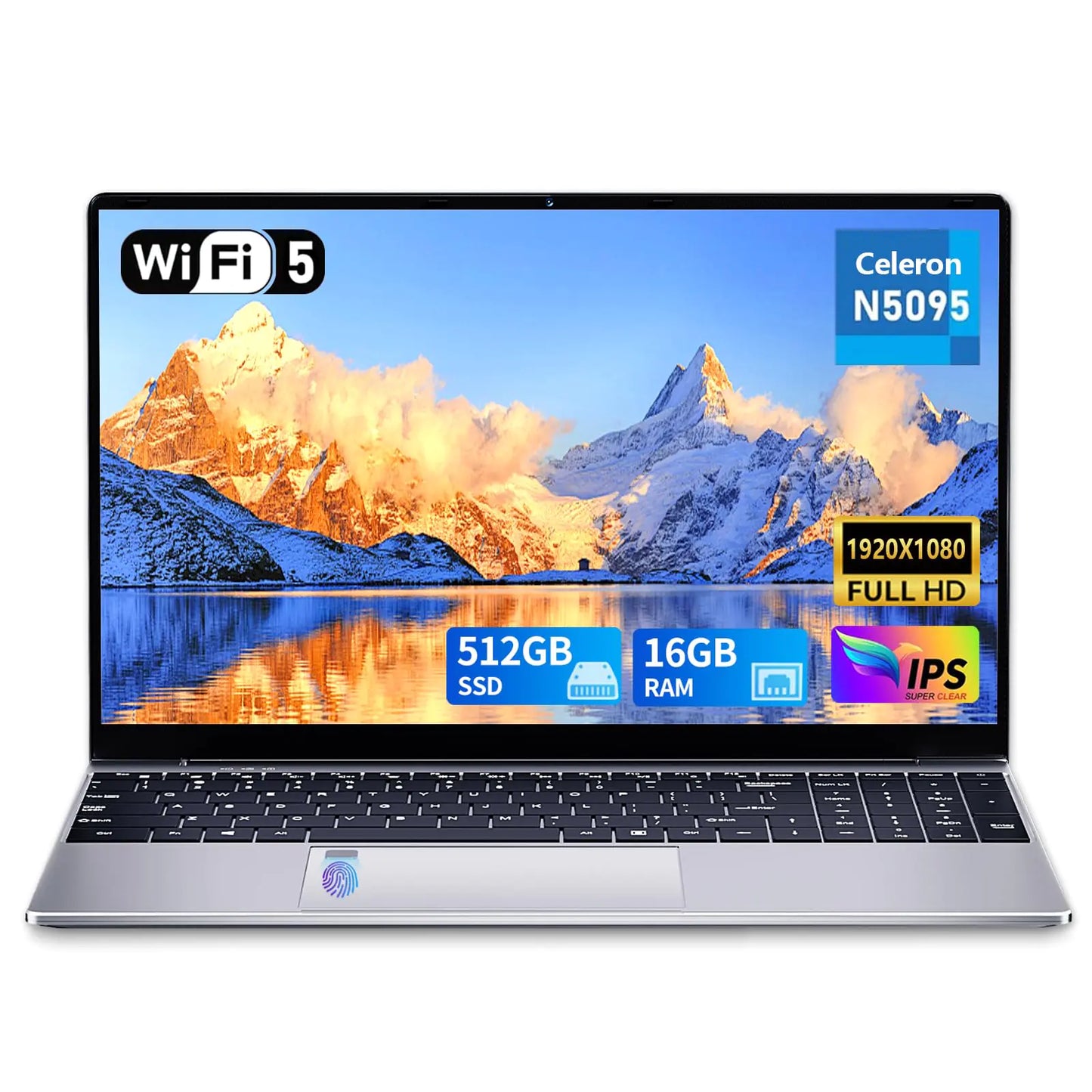 KUU Gaming Laptop 15.6 Inch Laptop Computer 16GB RAM 512GB SSD Celeron N5095 Processors FHD 1920 x 1080 Supports 180 Angle Opening WiFi 2.4G+5GBT 4.2