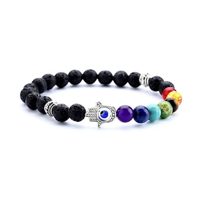 Lava Rock 7 Chakras Bracelet WEM Support (www.WEM.support)