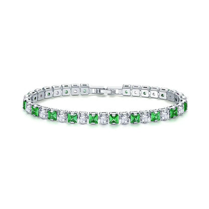 Clear Square Cubic Zirconia Tennis Bracelet WEM Support (www.WEM.support)