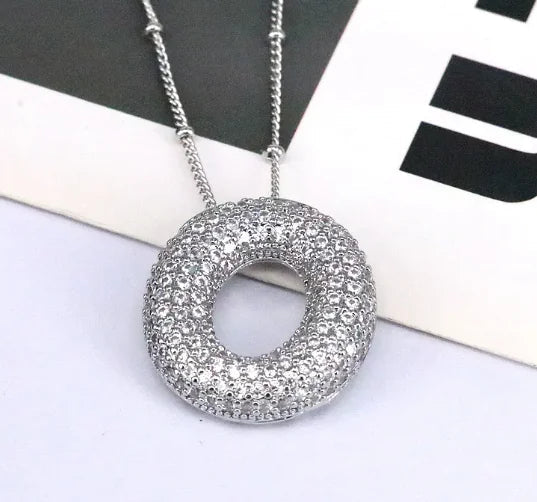 Brass Zircon Letter Necklace WEM Support (www.WEM.support)