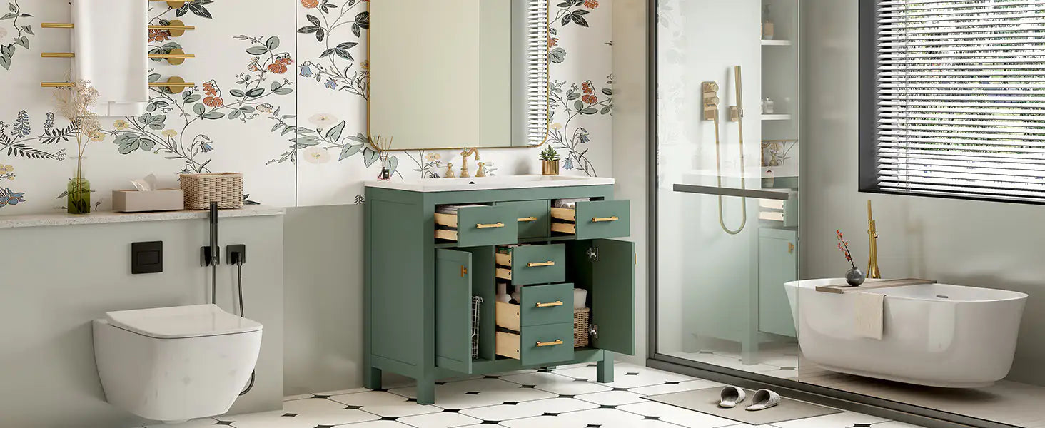 Solid Wood Bathroom Storage Cupboards WEM Support (www.WEM.support)