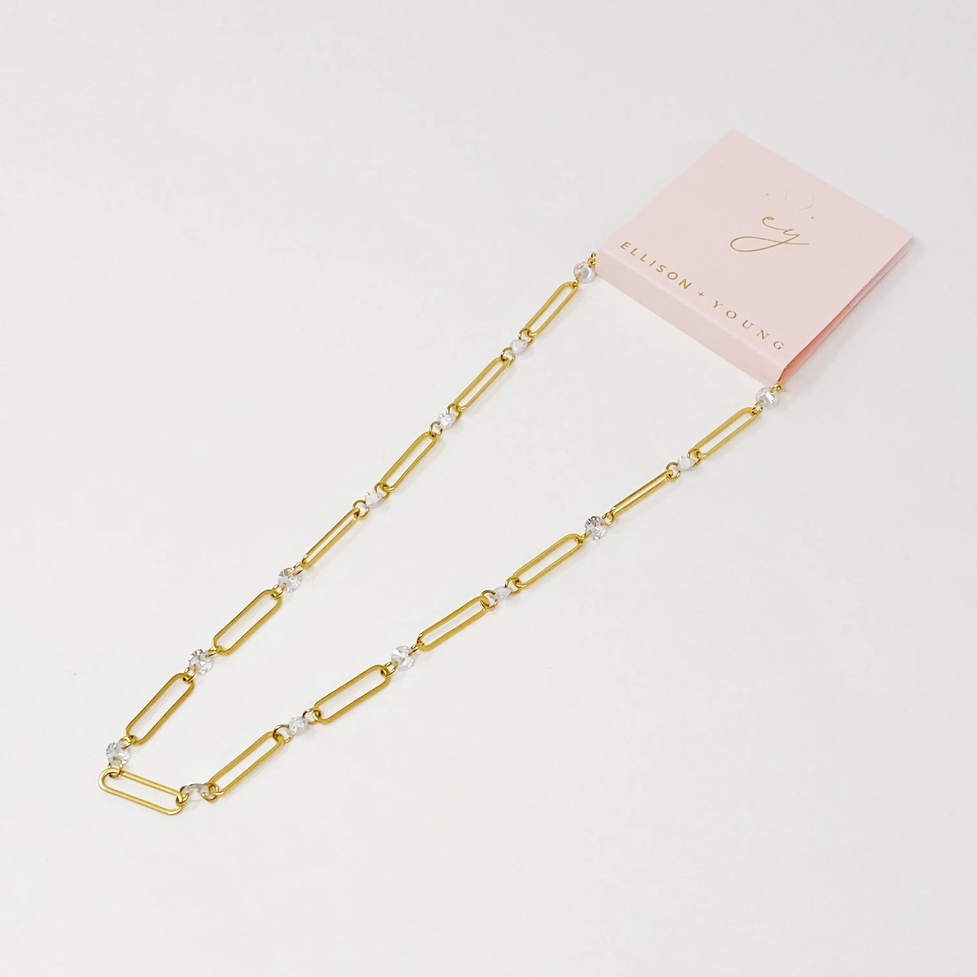 Crystal Linked Chain Necklace WEM Support (www.WEM.support)