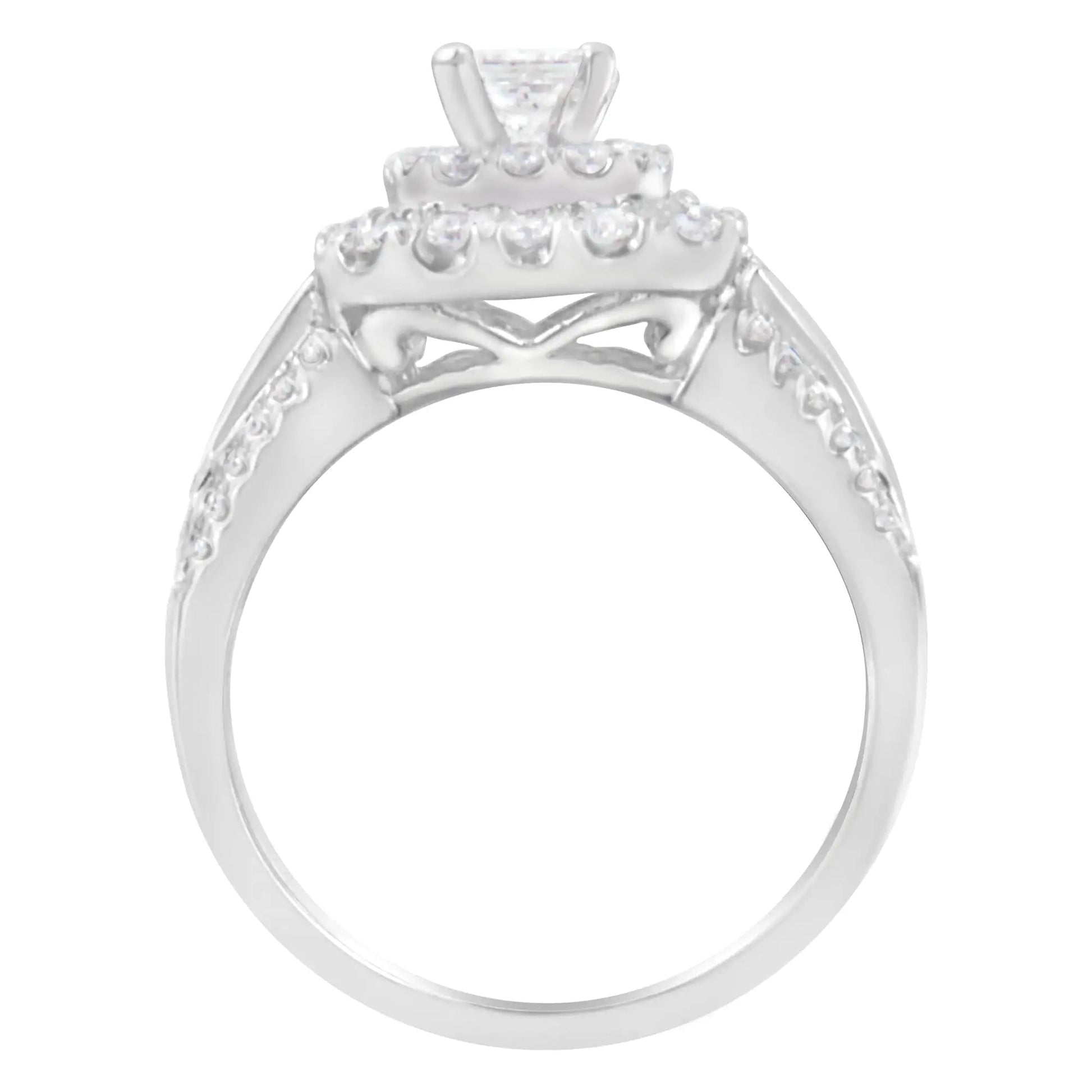 14KT White Gold Diamond Cluster Ring (1 cttw, H-I Color, I1-I2 Clarity) WEM Support (www.WEM.support)