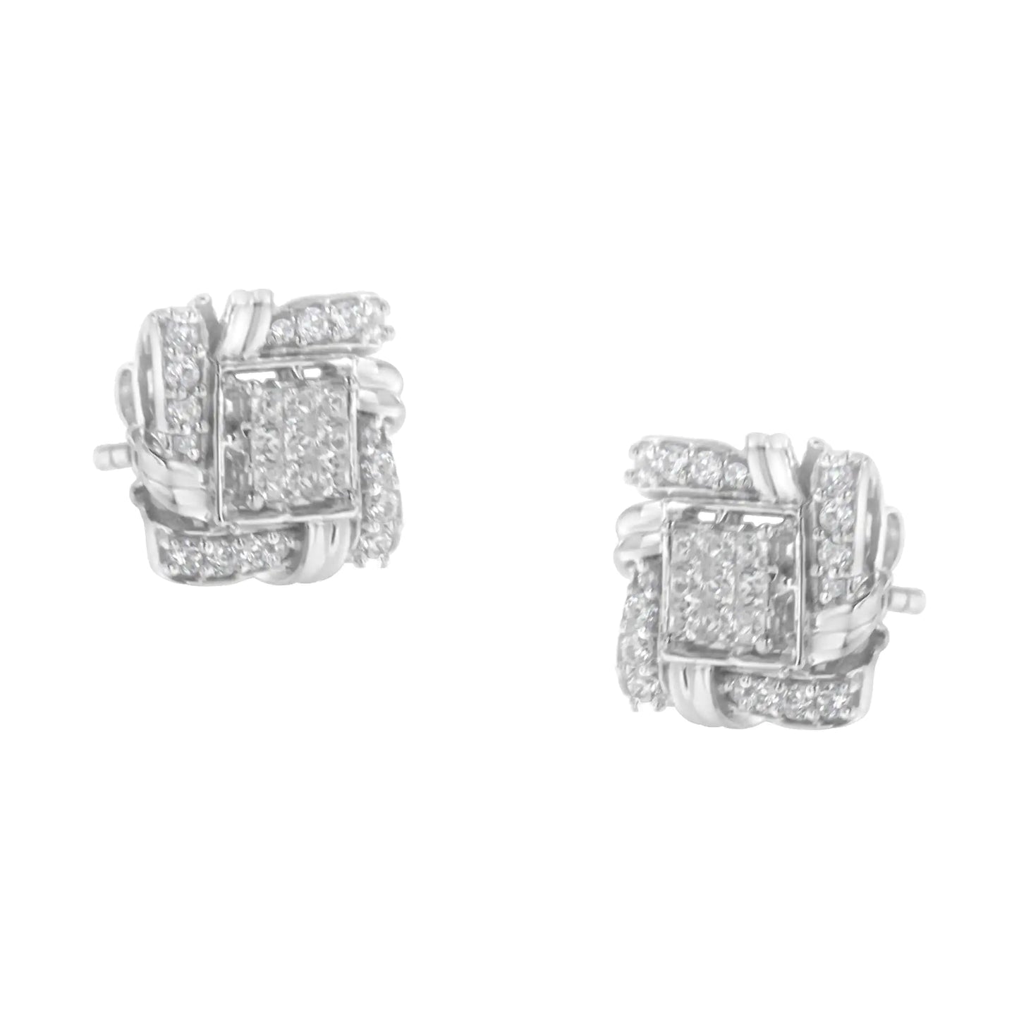 .925 Sterling Silver 1/2 Cttw Round-Cut Diamond Stud Earrings (I-J Color, I1-I2 Clarity) WEM Support (www.WEM.support)