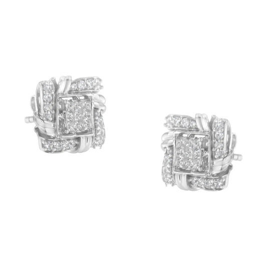 .925 Sterling Silver 1/2 Cttw Round-Cut Diamond Stud Earrings (I-J Color, I1-I2 Clarity) WEM Support (www.WEM.support)
