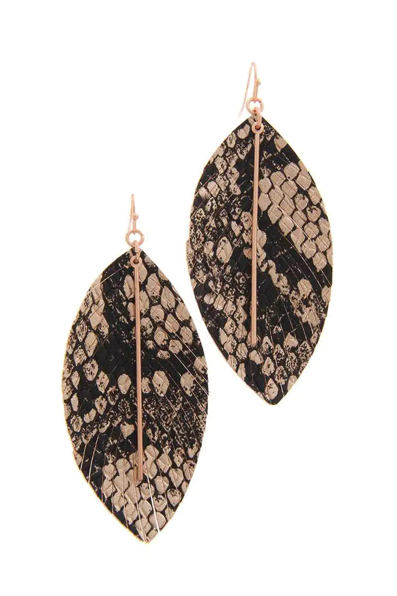 Snake Pattern Drop Earrings WEM Support (www.WEM.support)