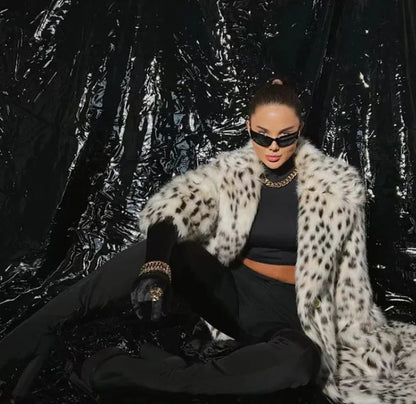 Elegant Long-Cut Faux Fox Fur Coat WEM Support (www.WEM.support)