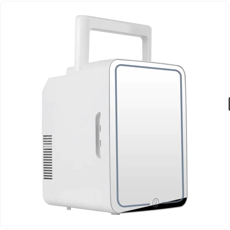 Portable Mini Beauty Fridge with Mirror, 110V WEM Support (www.WEM.support)