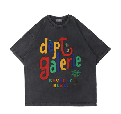 Fun Letter Printing Short-sleeved Men's Loose Round Neck Five-point Sleeves WEM Support (www.WEM.support)