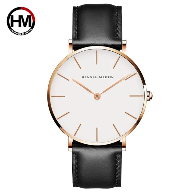 High-Quality Rose Gold Dial Leather Watch WEM Support (www.WEM.support)