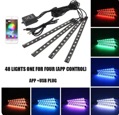 Luzes de LED Controladas por Música para Pés de Carro WEM Support (www.WEM.support)