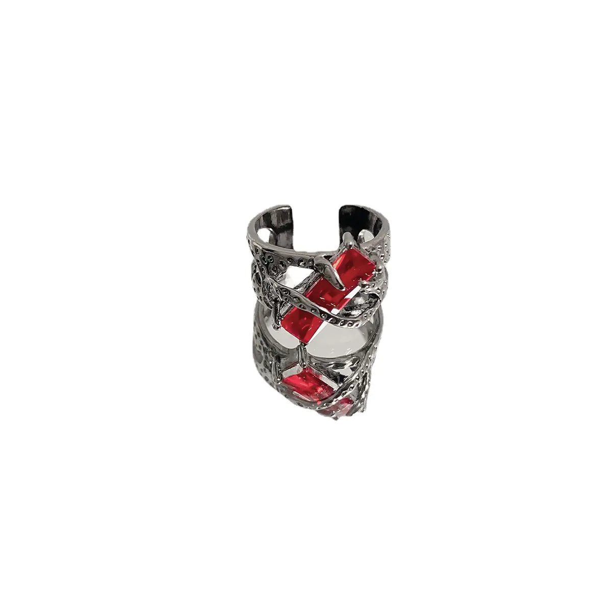 Dark Black Red Zircon Ring for Men and Women - Catch Cards