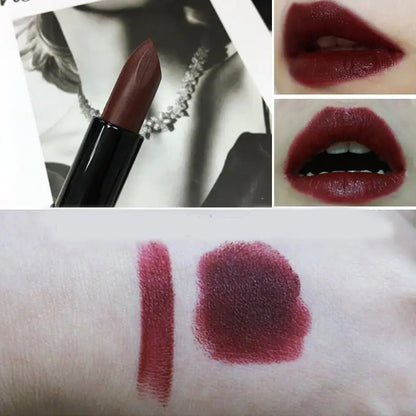 Dark Purple Chocolate Brown Matte Lipstick - Catch Cards