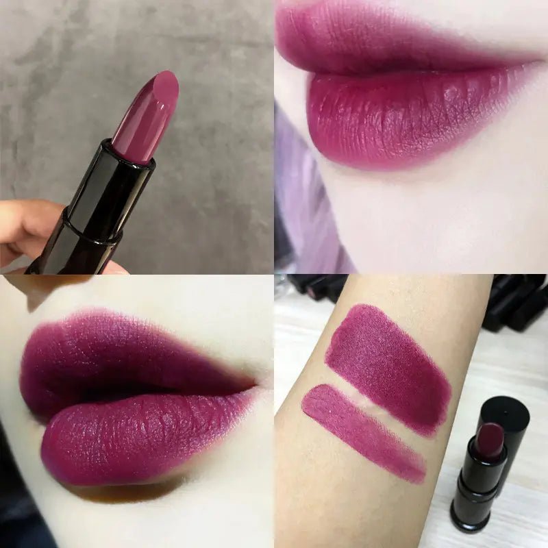 Dark Purple Chocolate Brown Matte Lipstick - Catch Cards
