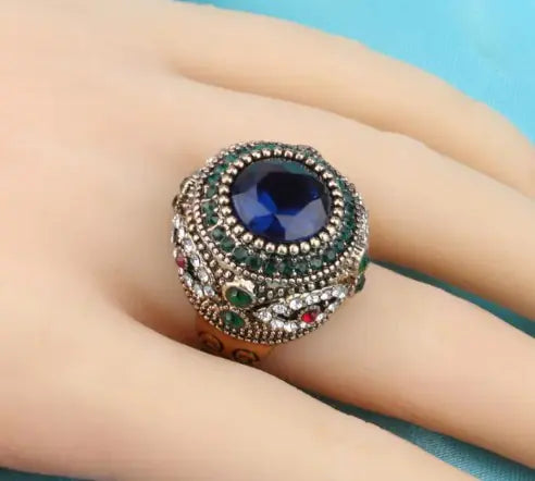 Vintage Gold Plated Inlaid Ring HejK.com