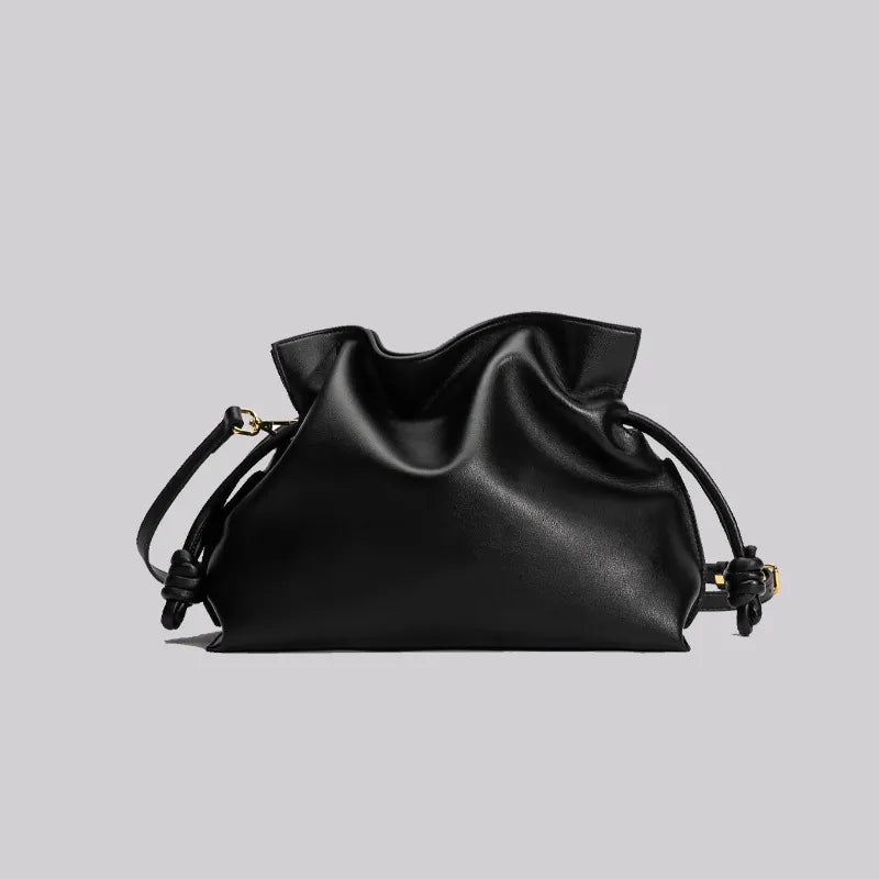 Women Fashion Pleated Cowhide Bag WEM Support (www.WEM.support)