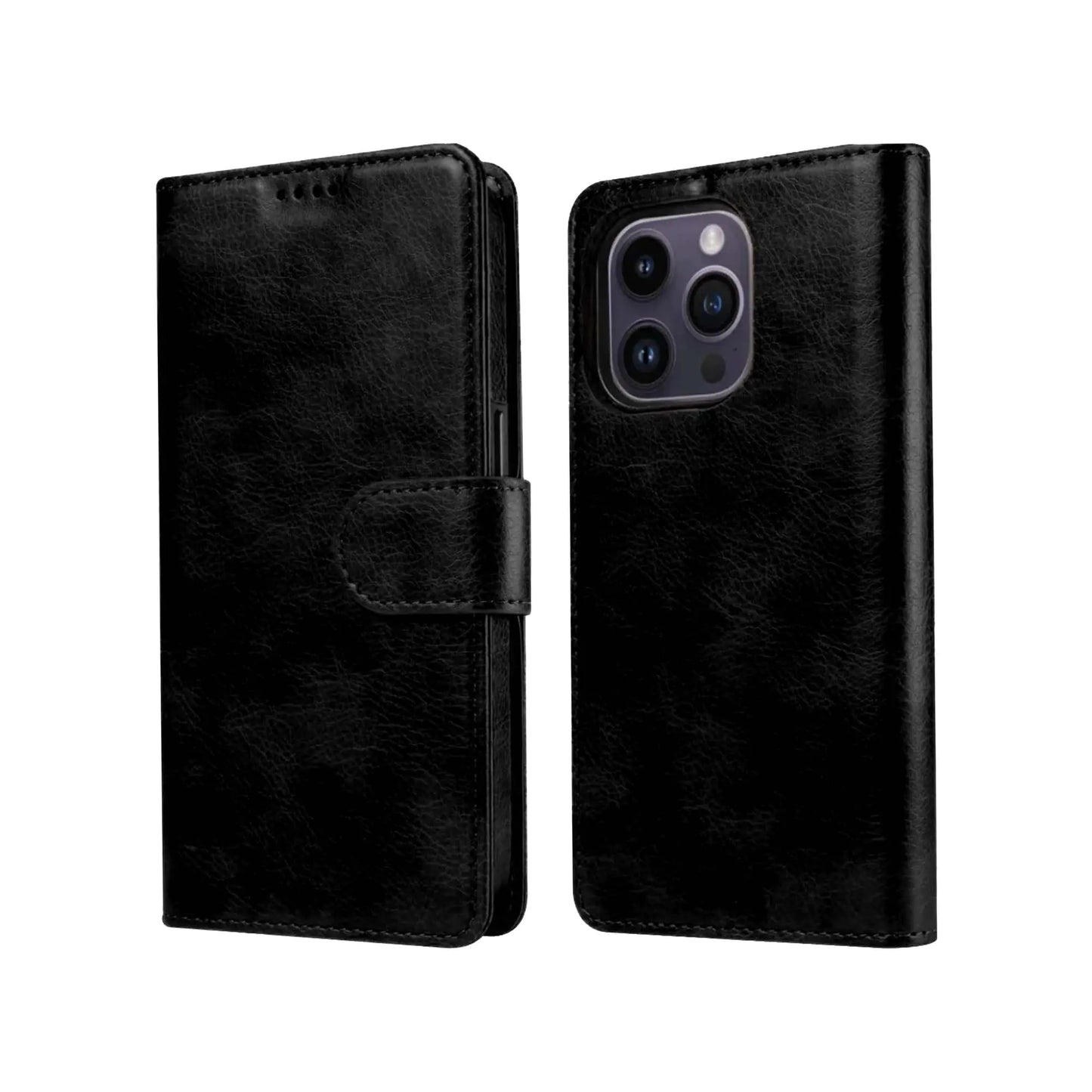 EMF Protection Anti Radiation iPhone Leather Flip Folio Case for iPhone, Genuine Leather Wallet Case/Cover with Card Holder & Stand Function (Brown, iPhone 16 Plus)