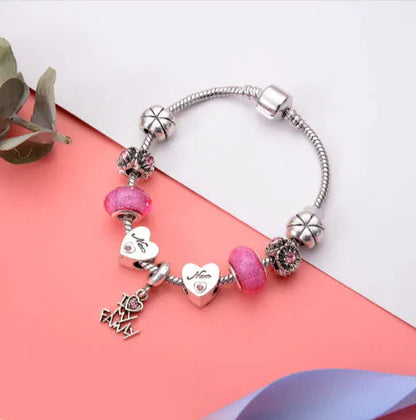 Crystal Rose Flower Heart-Shaped Bead & Tassel Pendant WEM Support (www.WEM.support)