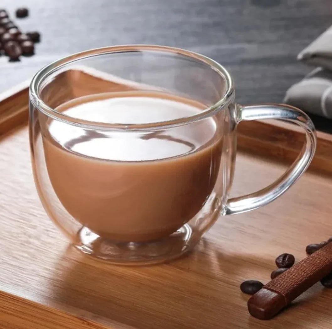 Double - Layer Insulated Glass Cup - Catch Cards