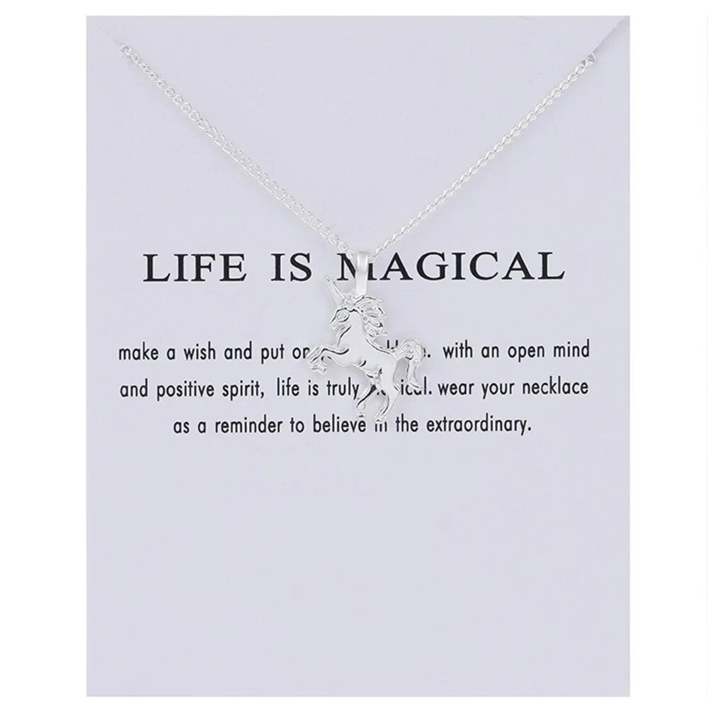 Gold Unicorn Pendant Necklace WEM Support (www.WEM.support)