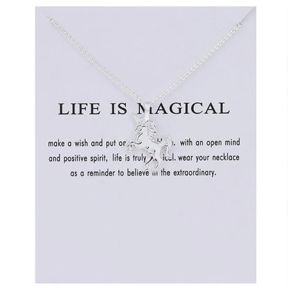 Gold Unicorn Pendant Necklace WEM Support (www.WEM.support)