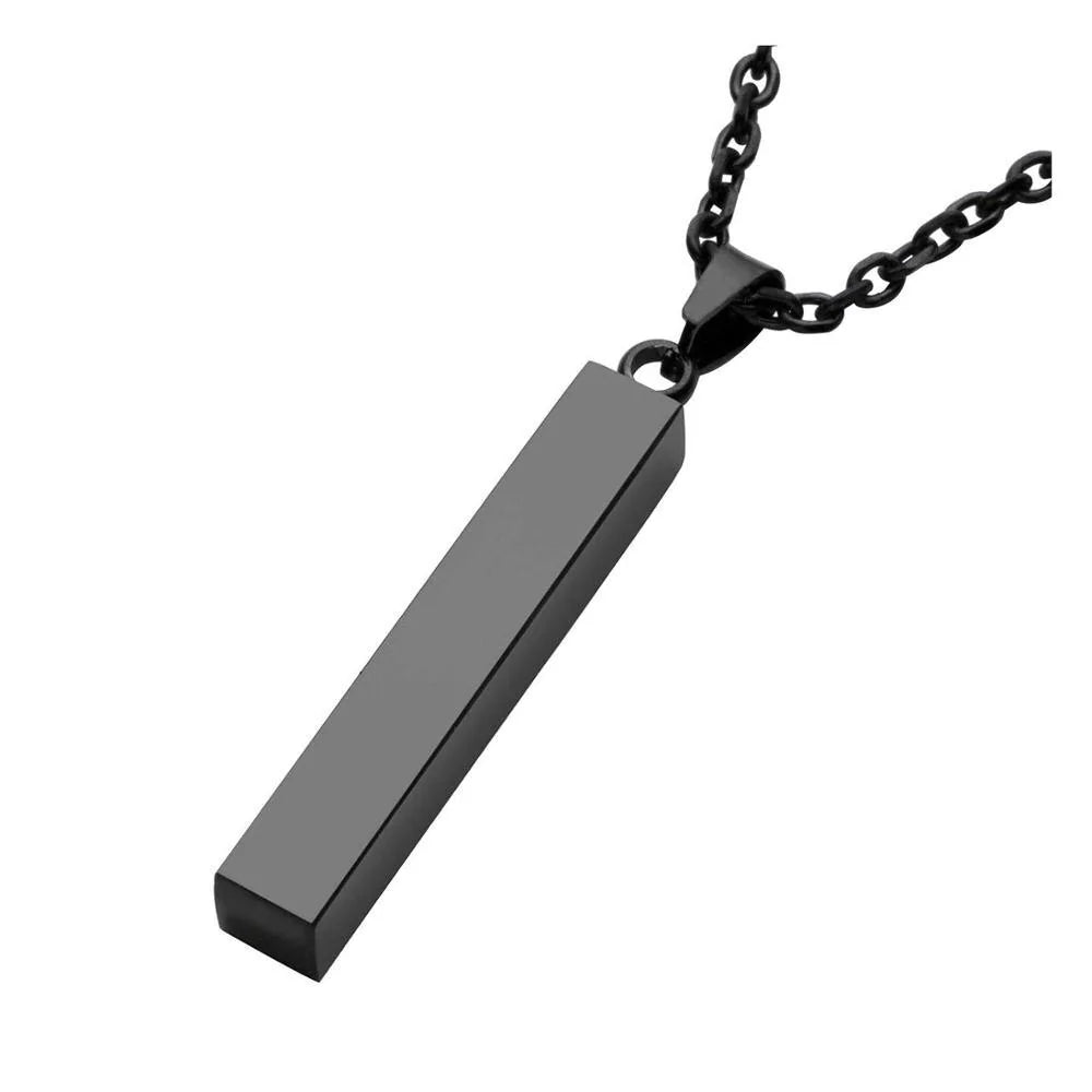 Vertical Bar Stainless Steel Pendant Necklace WEM Support (www.WEM.support)