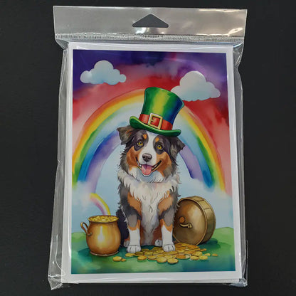 Australian Shepherd St Patrick's Day Greeting Cards Pack of 8 WEM Support (www.WEM.support)