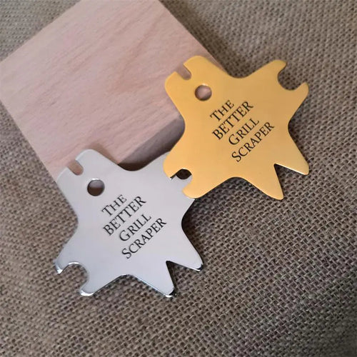 Stainless steel barbecue scraper WEM Support (www.WEM.support)