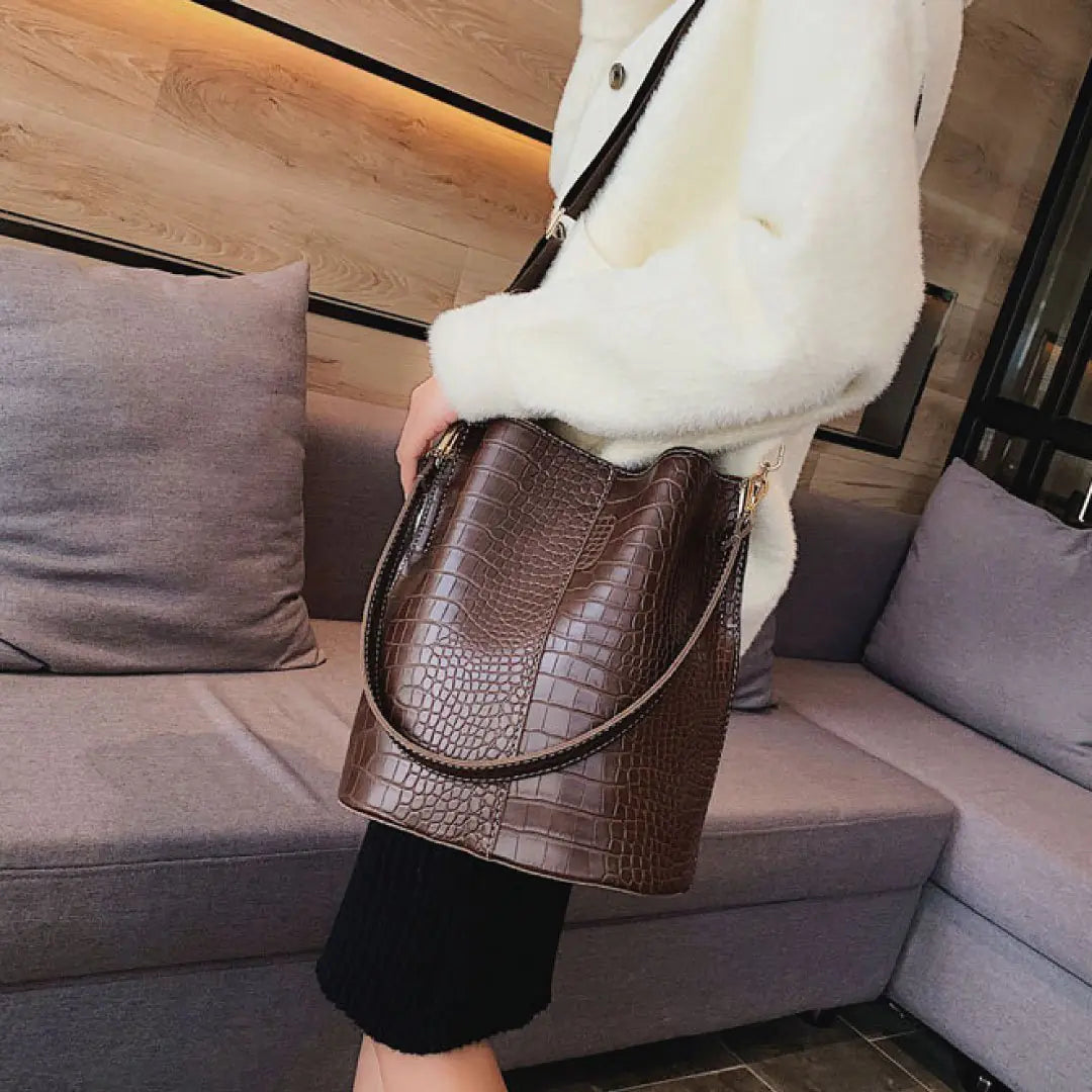 Blake Shoulder Bag -Chocolate Croc HejK.com Marketplace LLC