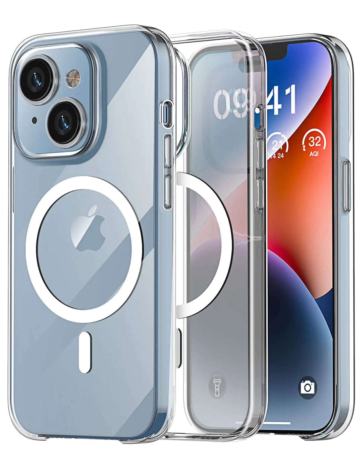 AICase Crystal Clear iPhone 14 Magnetic Case Compatible with MagSafe[Not Yellowing] Transparent Slim Shockproof Protective Phone Case 6.1 inch 2022