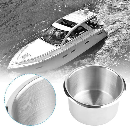 Universal Stainless Steel Cup Drink Holders for Car Boat Truck Marine Camper RV WEM Support (www.WEM.support)