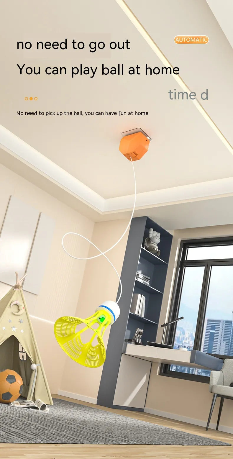 Badminton Racket Single Trainer with Automatic Rebound Swing WEM Support (www.WEM.support)